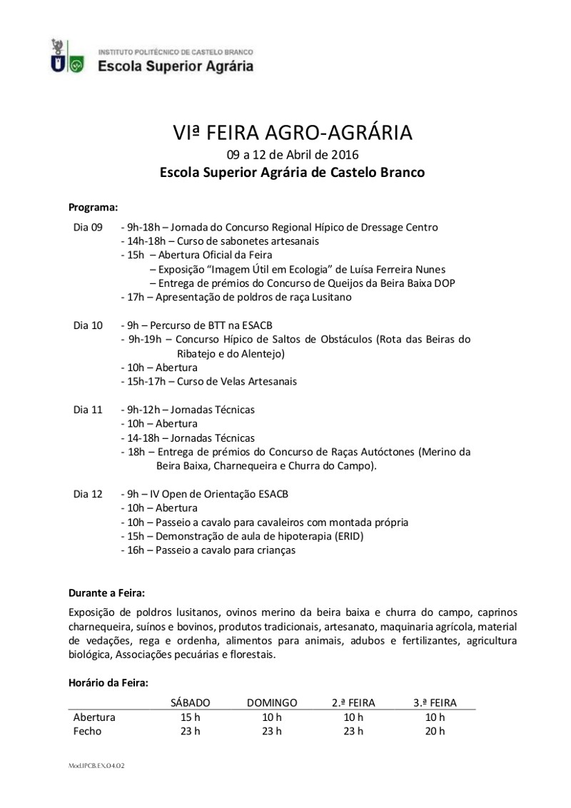 Programa Feira 2016