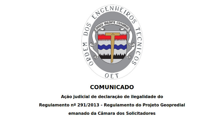 Comunicado - Ação judicial de declaração de ilegalidade do Regulamento nº 291/2013