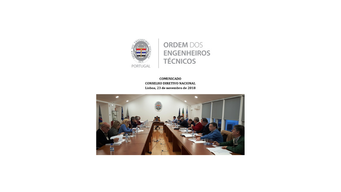 Comunicado - Conselho Diretivo Nacional da Ordem dos Engenheiros Técnicos