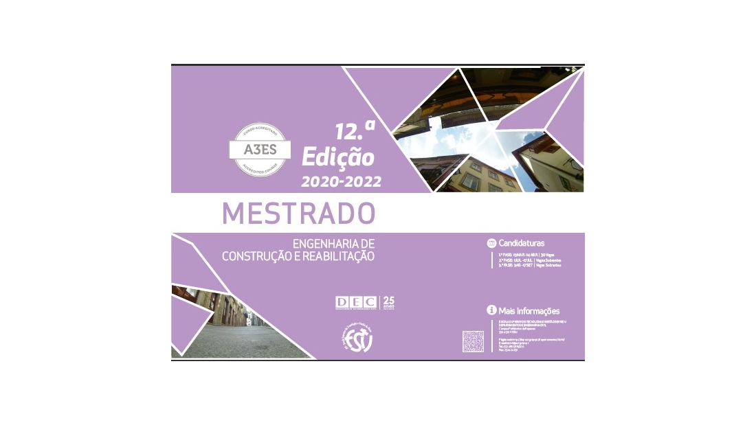 12.ª Edição do Curso de Mestrado em Engenharia de Construção e Reabilitação