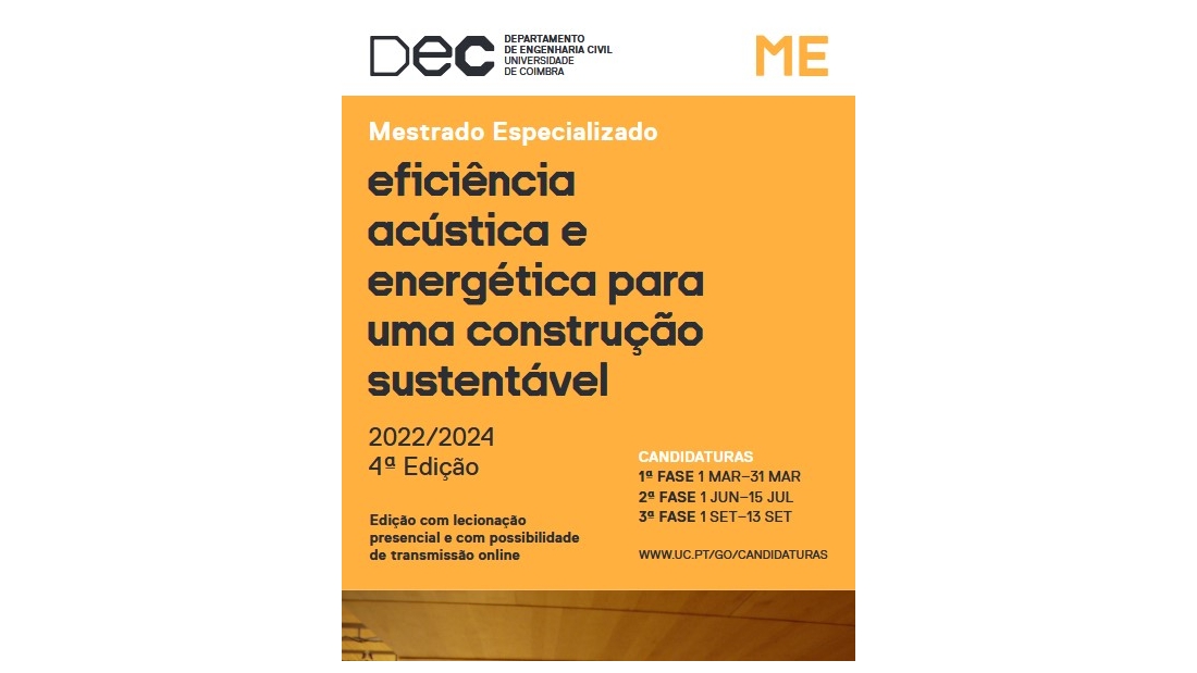 Mestrado em Eficiência Acústica e Energética para uma Construção Sustentável