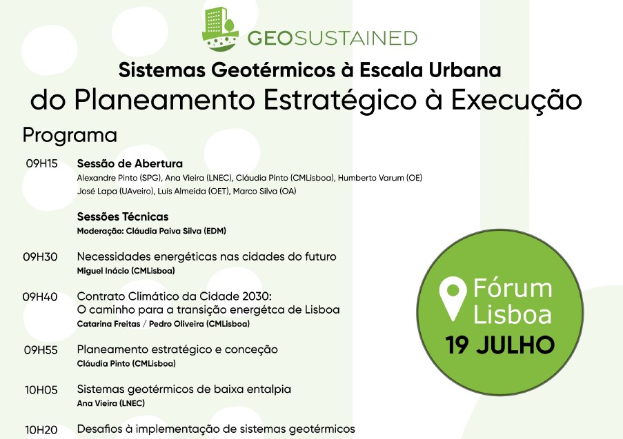 Sistemas Geotérmicos à Escala Urbana - do Planeamento Estratégico à Execução (Projeto GeoSustained)