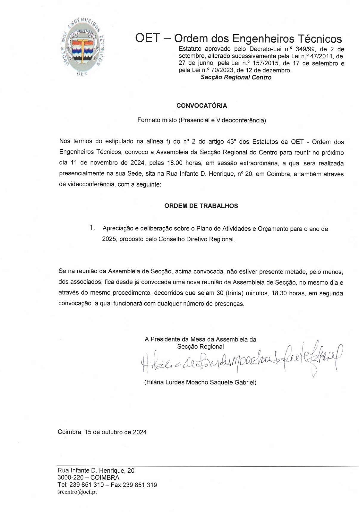 ASSEMBLEIA GERAL DE SECÇÃO