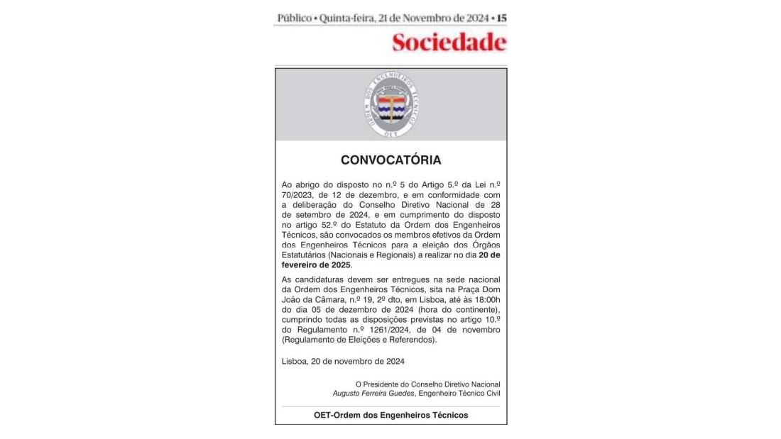 Convocatória de Eleições