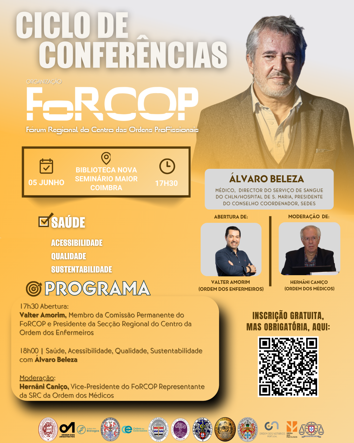 Ciclo de Conferências FoRCOP | 5 JUNHO | Álvaro Beleza - Divulgação